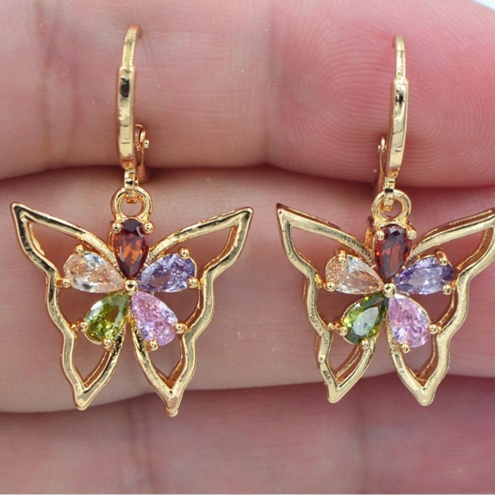 Elegant Gold Butterfly Earrings